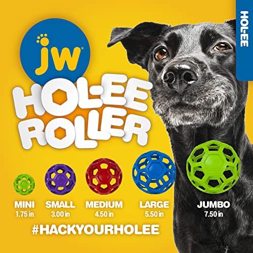 JW Pet HOL-ee Roller Dog Puzzle Ball, XL 7.5in, Natural Rubber