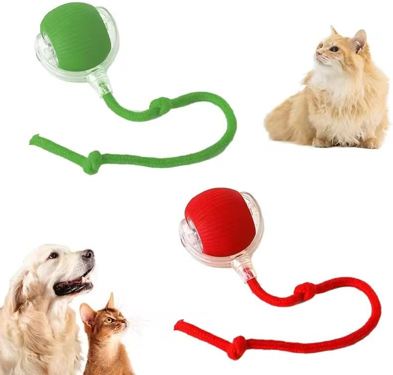2025 Interactive Cat Toys for Indoor Cats - Toys Ball with Tail, Realistic Bird Chirping, Smart Obstacle Avoidance and Auto Restart,Cat Puzzle Toys for Bored Indoor Adult Cats and Dog (Yellow)