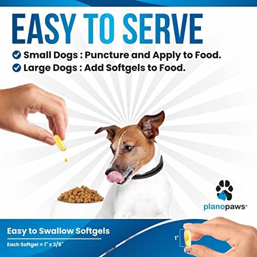 Omega 3 Fish Oil for Dogs, 180 Capsules - Low Odor, Skin and Coat Support