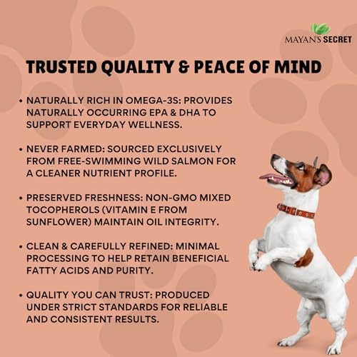 Pure Wild Alaskan Salmon Oil for Dogs & Cats - Supports Joint Function, Immune & Heart Health - Omega 3 Liquid Food Supplement for Pets - All Natural EPA + DHA Fatty Acids for Skin & Coat