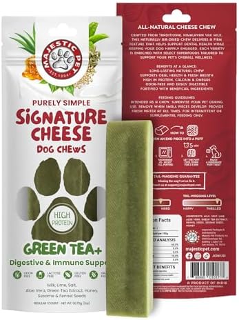 Majestic Pet Himalayan All-Natural Cheese Dog Chews - Long Lasting Dental Chew for Dogs - Healthy Pet Treats with Beneficial Ingredients (Digestive & Immune Support, Regular, 1 Pack)