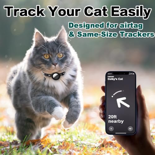 Cat Collar Airtag Holder, 8 Pcs Silicone Air Tag Case for Cats(Black) | Pet Safety Silicone,Durability,Comfortable,Lightweight,for AirTag & Same-Size Trackers,for Cats and Small Dogs
