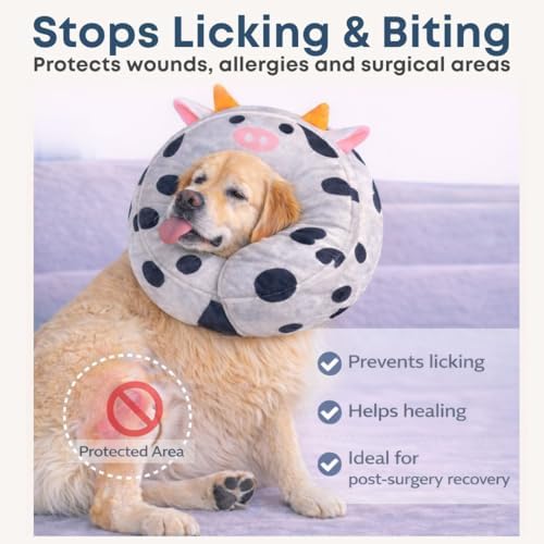 Soft Inflatable Dog Recovery Collar - Cone Alternative After Surgery - Green - Small (Fits Neck 5-7 in)