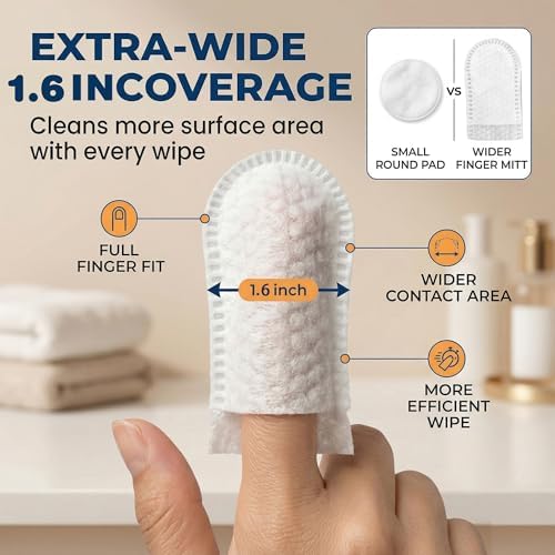 Dog Ear Finger Wipes, 150 Count, Alcohol-Free Ear Cleaner