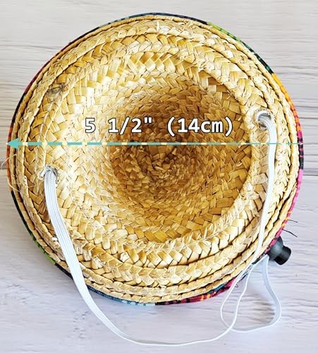 C22 Dog Pet Costume Set Sunglasses Glasses + Sombrero Mexican Straw Hat Medium Breeds 18-40 lbs Prop Cosplay (Aviator Black + Mexican Straw Hat)