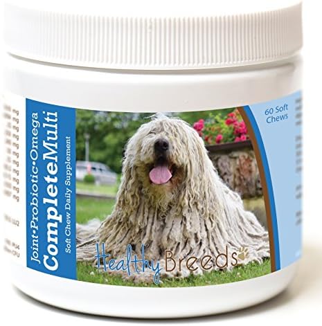 Healthy Breeds Komondorok All in One Multivitamin - Complete with Probiotics, Glucosamine, Chondroitin & Omegas - 60 Soft Chewy Treats