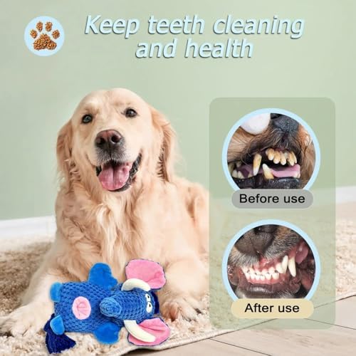 Twilight Pup Pink Elephant Snuffle Plush Squeaky Dog Toy with Crinkle Sound | Treat Dispensing | Chew-Resistant Toy for Puppy Teething & Tug of War | for Light & Moderate Chewers | Interactive Play!