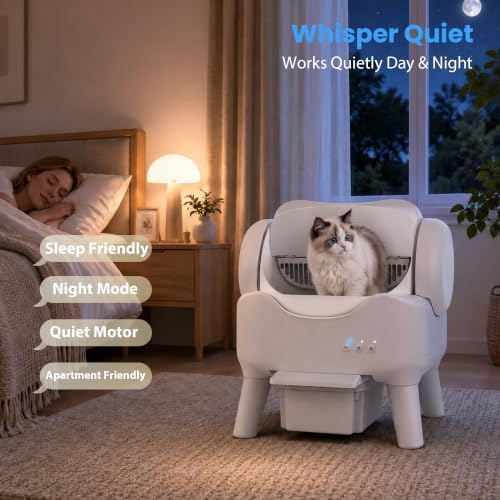 RPZ Automatic Litter Box Self Cleaning, Open-Top Smart Cat Litter Box
