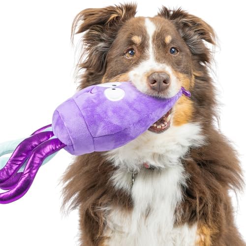 Huxley & Kent Slappies Plush Dog Toy, Squiggly Squid, Small