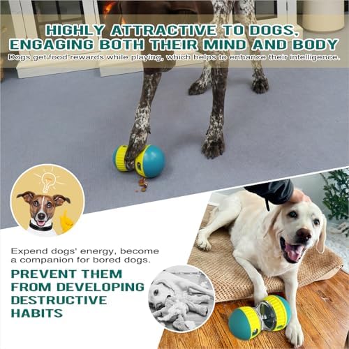 BSISUERM Dog Treat Dispensing Puzzle Toy Adjustable Food Dispenser Slow Feeder Pet Interactive Chase Toy Dog Enrichment Ball for Medium Large Dogs to Keep Them Busy, Extra Large