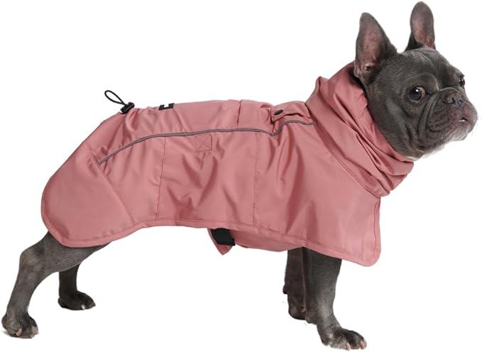 Spark Paws Dog Raincoat, Waterproof Windproof Rain Jacket, for Small Medium Large Extra Large Dogs, Reflective Breathable Full-Body Coverage Dry Suit - Sea Pink, XL