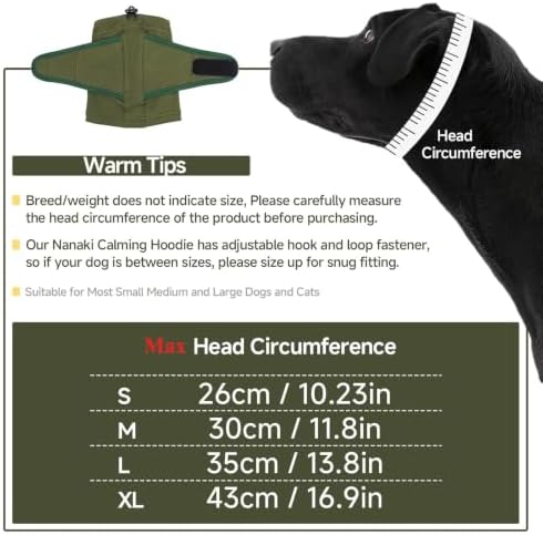 Nanaki Calming Hoodie Quiet for Fireworks,Dog Ear Wrap Hematoma Head Cover