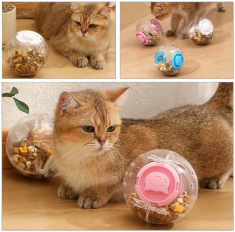 Toddmomy Treat Material Balls Cats Interactive for Dispensing 3pcs Pet, Abs Food Dispensing for Playing and Reward, Sturdy Snack Dispenser and Dogs for Indoor and Outdoor Use