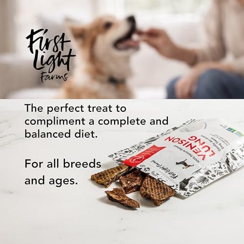First Light Farms Venison Lung Freeze-Dried Dog Treats, High Protein, 1.8oz