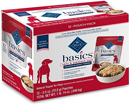 Blue Buffalo Basics Salmon Wet Dog Food Topper, 2.5 oz, 12 ct