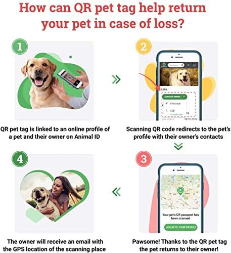 Pet ID Tag for Dog Cat with QR Passport Global Search System of Lost Pets - Digital ID Dog Tag - Wow