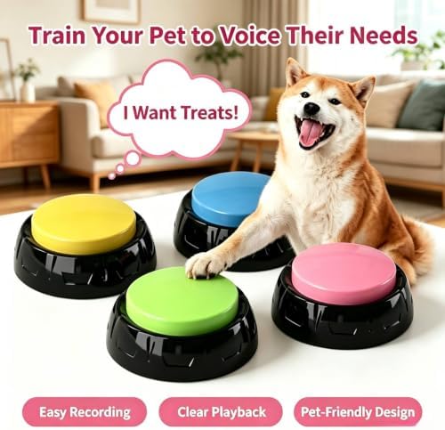 Voice Recording Button, 4Pcs Dog Buttons for Communication
