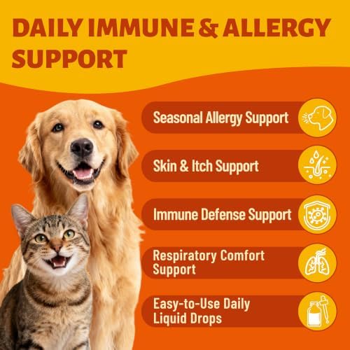 Allergy Relief & Immune Support Drops for Dogs & Cats, 60 ml