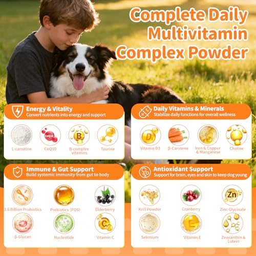 Dog Multivitamin Powder – Energy, Gut & Immune, Beef, 75 Scoops
