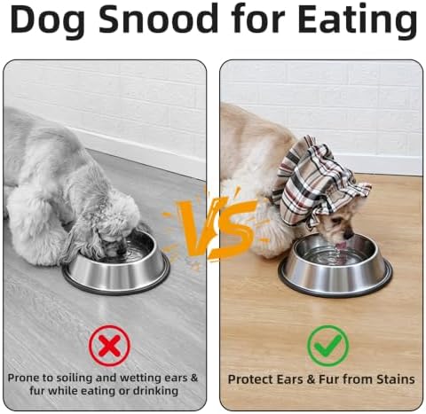 Dog Snood for Long-Eared Dogs, Feeding Ear Cover, Soft Stretch Wrap，Beige