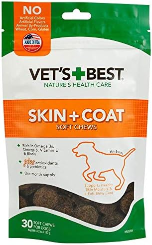 Vet's Best Skin & Coat Soft Chews with Biotin, Vitamin E, 30 Count