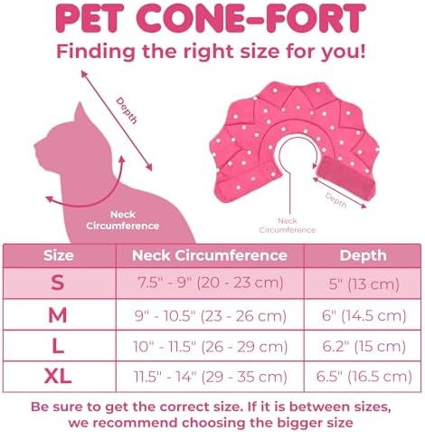 SunGrow Cat Cone Collar Soft Washable, Cat Recovery E Collar Sleep Cone After Surgery to Stop Licking, Pet Cone of Shame Alternatives, Scratch & Bite Proof Grooming Soft Cone for Easy Nail Cutting
