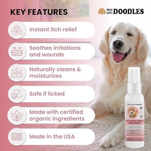 We Love Doodles Dog Hot Spot Spray & Dog Ear Cleaning Solution Kit Bundle - Itch Relief for Dogs Licking Paws, Anti-Itch Allergies, Prevent Infections, Ear Drops for Dogs