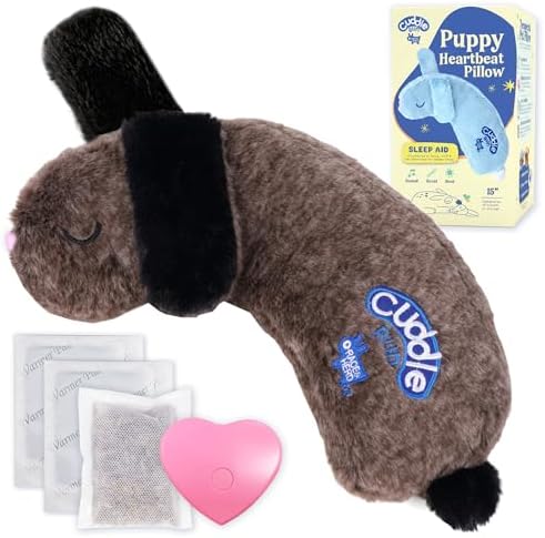 Race&Herd CuddleBun Heartbeat Puppy Toy Sleep Aid — Cuddler Pillow (Cocoa)