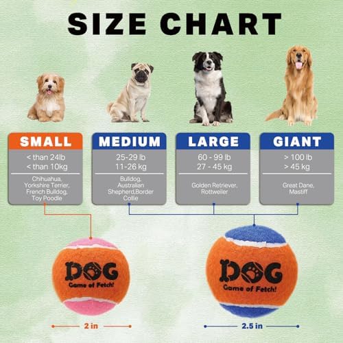 AMA SPORT Squeaky Tennis Balls for Dogs 2.0" Small Dog Tennis Balls for Throwing and Fetching Dog Toys for Training, Exercise, High Bouncing 4 Pack (Orange Light Blue)