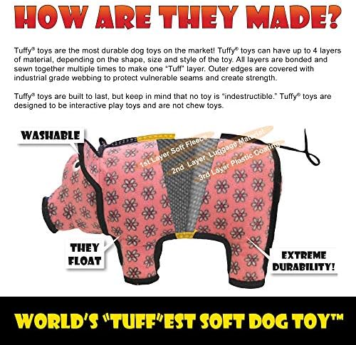 TUFFY® : TugOWar Dog Toy: Ultra Durable Plush Toy with Multiple Layers & Reinforced Seams, Washable and Floats, Original Construction