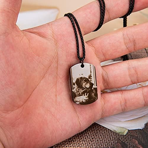 Fanery Sue Pet Ashes Necklace for Dog Cat, Custom Photo & Text
