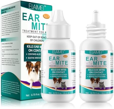 Ear Mite Treatment for Dogs 2PACK, Dog Ear Infection Treatment, Dog Ear Mite Treatment, Dog Ear Drops Alleviation Suffering from Ear Mites & Itching and Odours Stinky Stuff, Dogs Ear Care Solution