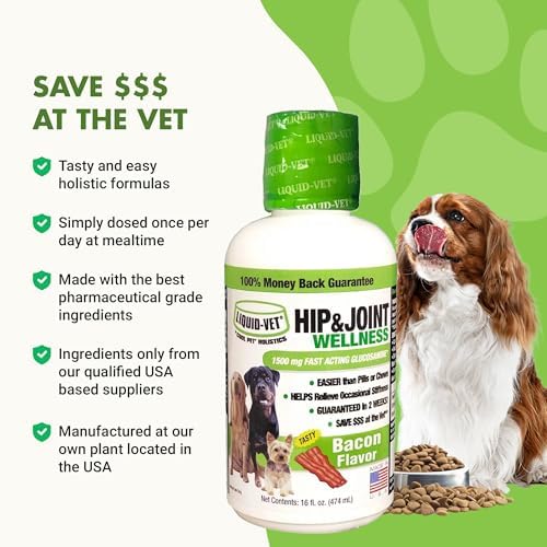 LIQUID-VET K9 Hip & Joint Formula, Bacon Flavor, 16oz
