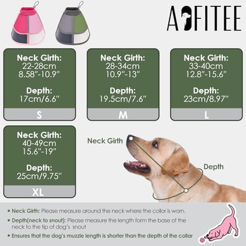 AOFITEE Dog Cones for Medium Dogs, Soft Dog Cone Collar After Surgery