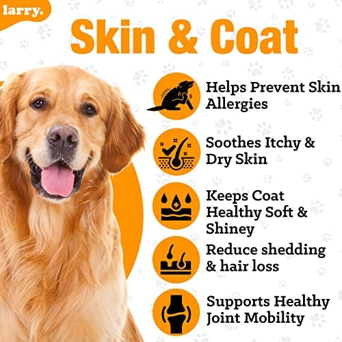 Larry Salmon Oil Dog Chews Skin Coat Omega 3 120 Count