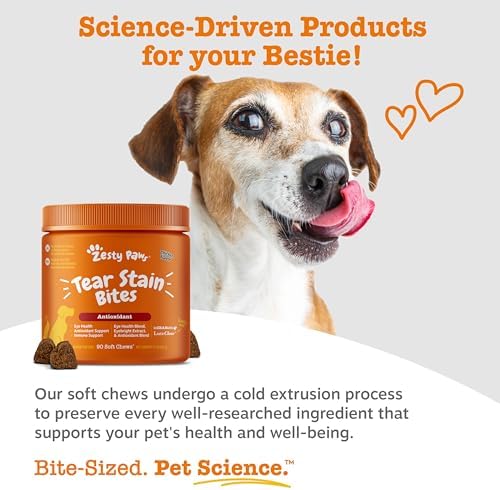 Zesty Paws Tear Stain Remover for Dogs - Dog Tear Stain Chews, Chicken 90ct