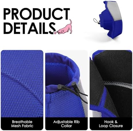 AOFITEE Large Dog Cone Adjustable Dog Cone to Stop Licking, Blue XL