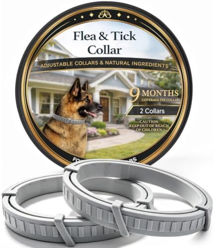 Flea Collar for Dogs, Flea and Tick Collar for Large Dogs-2 Pcs