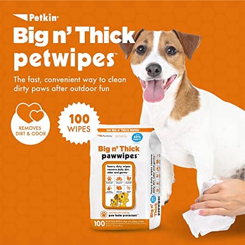 PETKIN Big N Thick PAW Wipes Dog and CAT Wipes