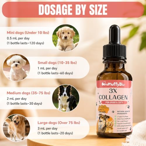 3X Premium Collagen Liquid for Dogs & Cats Supplement for Joint & Skin