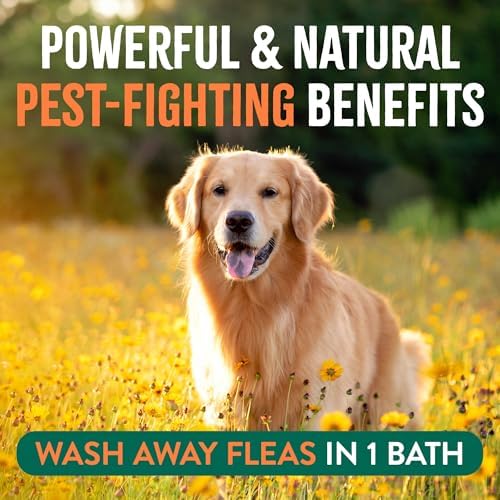 TropiClean Flea and Tick Shampoo for Dogs, Max Strength Formula, 20oz