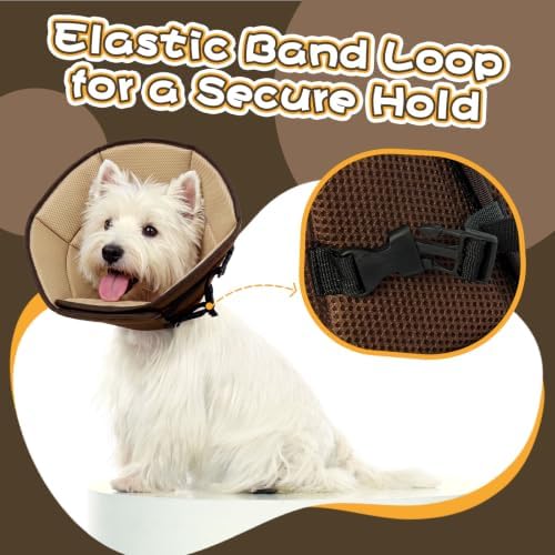 Allroaring Soft Dog Recovery Cone Adjustable Stop Licking Wounds Brown S