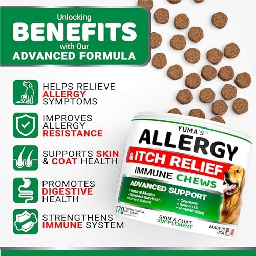 (2 Pack) Dog Allergy Relief Chews - 340 Ct - Dog Itching Skin Relief Pills