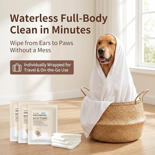 Toner Depot XL Pet Grooming Bath Wipes, Huge Rinse-Free Towels for Cleaning and Deodorizing Plant-Based Hypoallergenic Wipes for Dogs and Cats, 3 Pack (XXL 24x48)