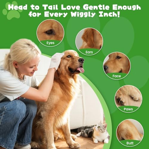 Pet Glove Wipes for Dogs & cat , Pet Cleaning Gloves Individual Packing