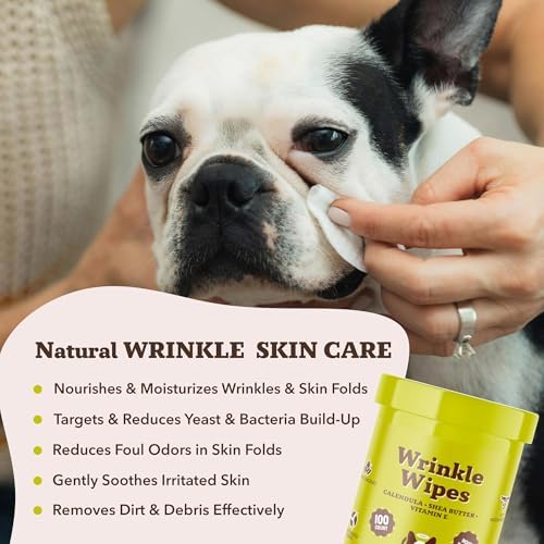 Natural Dog Company Wrinkle Wipes for Dogs - 100 Count