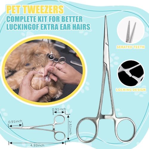 Dog Ear Powder for Hair Removal & Ear Plucking, Professional Ear Powder for Dogs Grooming, Helps Remove Excess Ear Hair Easily, Improves Grip for Safe Dog Ear Care and Maintenance