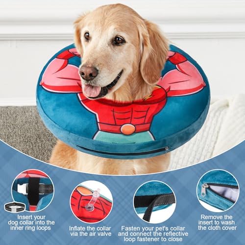 BEAUTYZOO Dog Cone Collar Alternative After Surgery,Pet Neck Donut E‑Collar