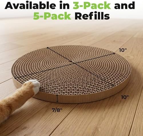 Catify Spin n' Scratch Cat Scratch Pad Refill - Round, 3-Pack