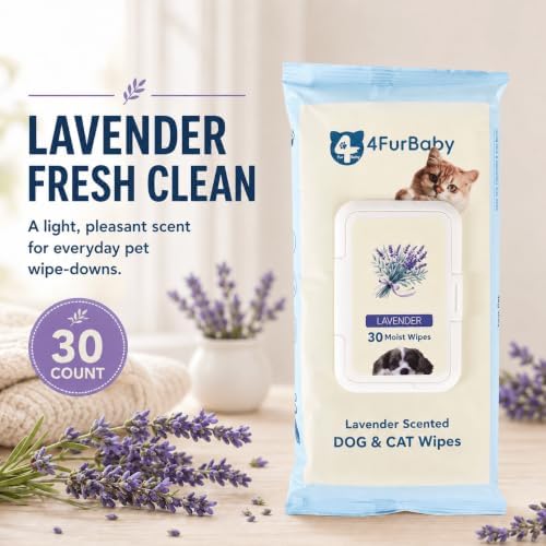 Dog Wipes for Paws and Butt, Lavender, 30 Count